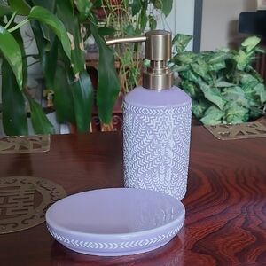 Ceramic Soap Dispenser and Dish Set